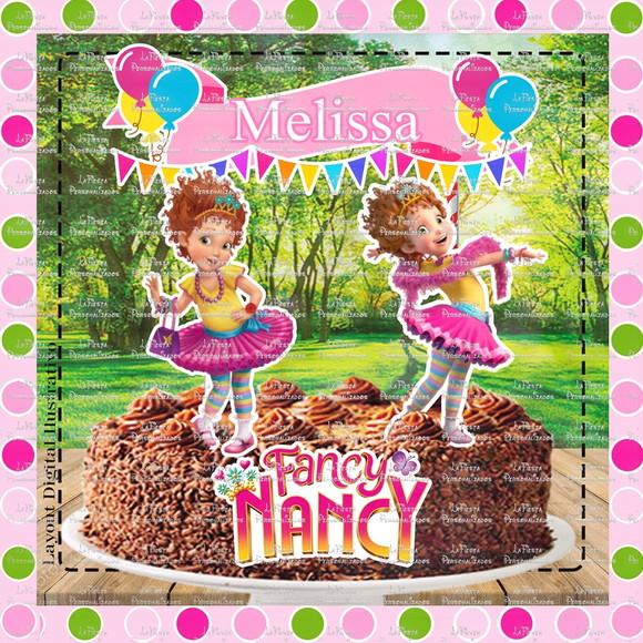 Topo de Bolo Fancy Nancy