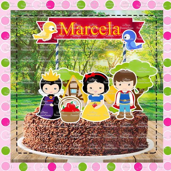Topo de Bolo Branca de Neve