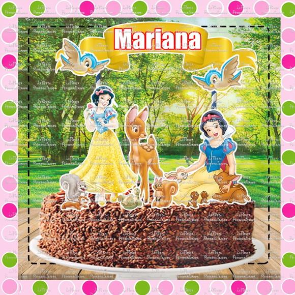 Topo de Bolo Branca de Neve