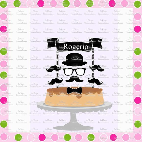 Topo de Bolo Mustache