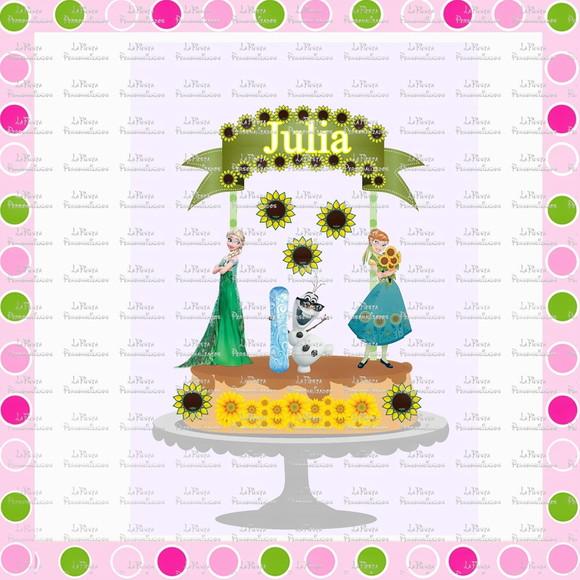 Topo de Bolo Frozen Forever