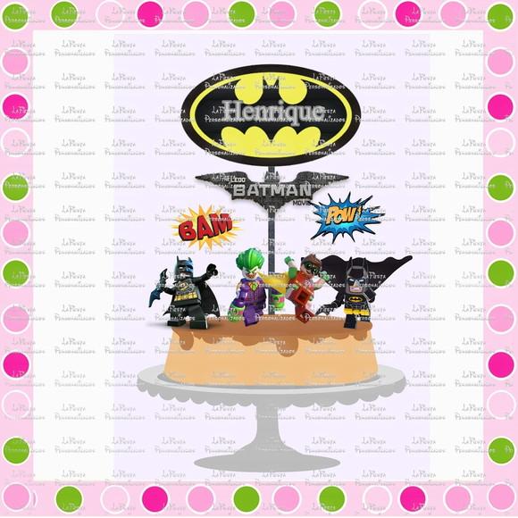 Topo de Bolo Batman Lego