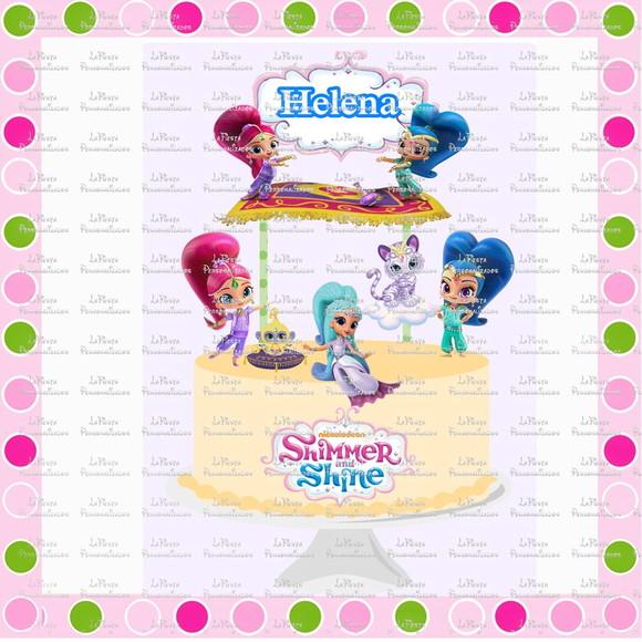 Topo de Bolo Shimmer e Shine