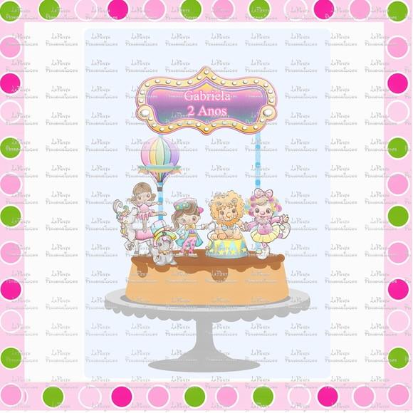 Topo de Bolo Circo Candy