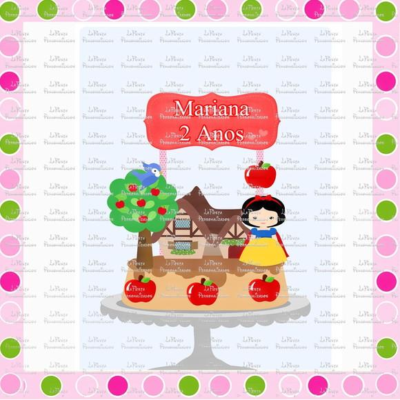 Topo de Bolo Branca de Neve