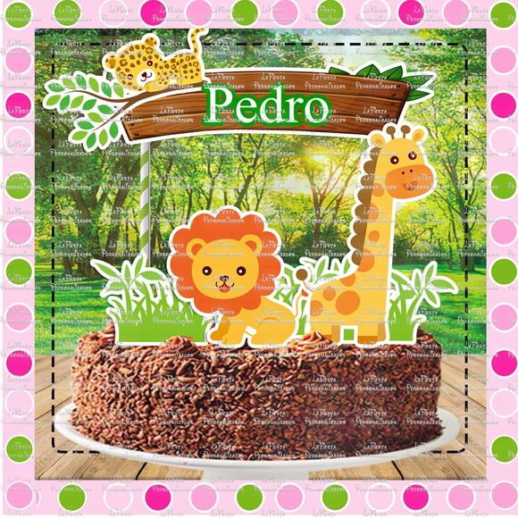 Topo de Bolo Safari