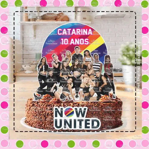 Topo de Bolo Banda Now United