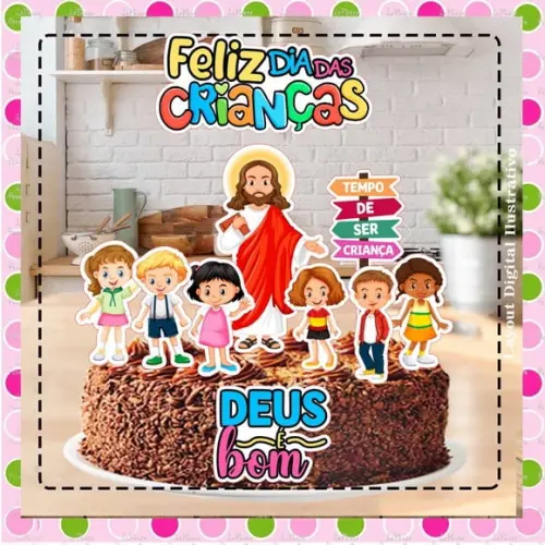 Topo de Bolo Dia das Crianças