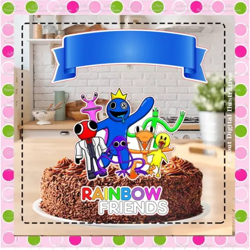 Topo De Bolo Rainbow Friends