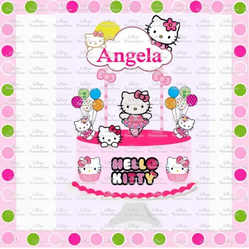 Topo de Bolo Hello Kitty