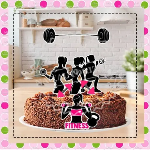 Topo de Bolo Academia Feminino