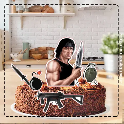 Topo de Bolo Rambo