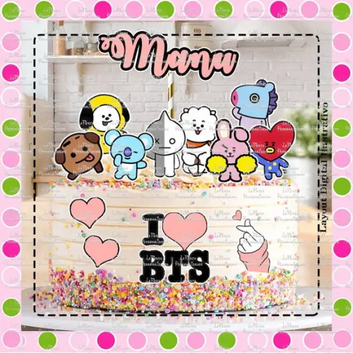 Topo de Bolo Bts/ Bt21