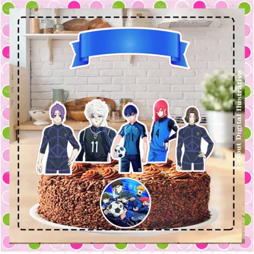 Topo de Bolo Blue Lock