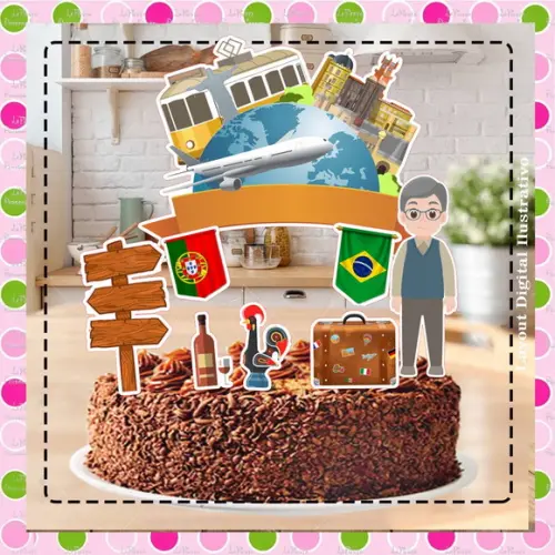 Topo de Bolo Viagem