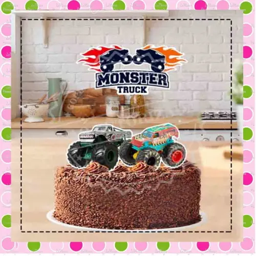 Topo de Bolo Monster Truck
