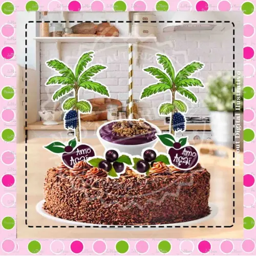 Topo de Bolo Açai