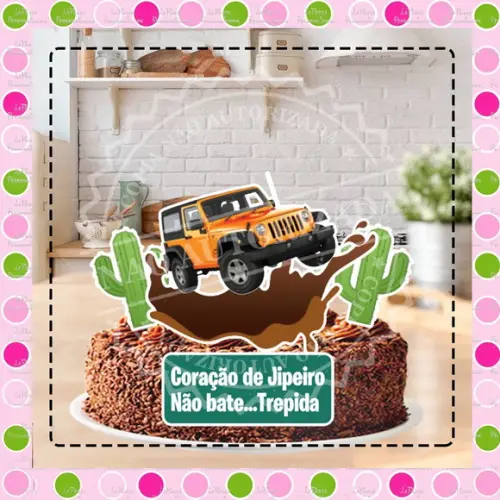 Topo de Bolo Jeep Trilha