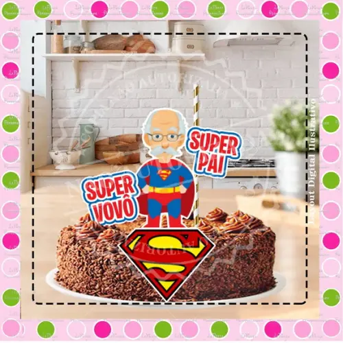 Topo de Bolo Super Pai