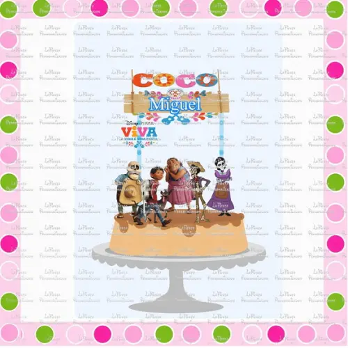 Topo de Bolo Coco Viva a vida é uma festa