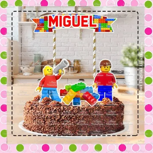Topo de Bolo Lego