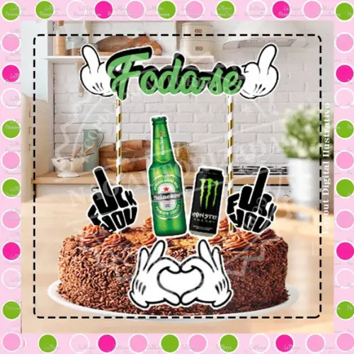 Topo de Bolo Foda-se