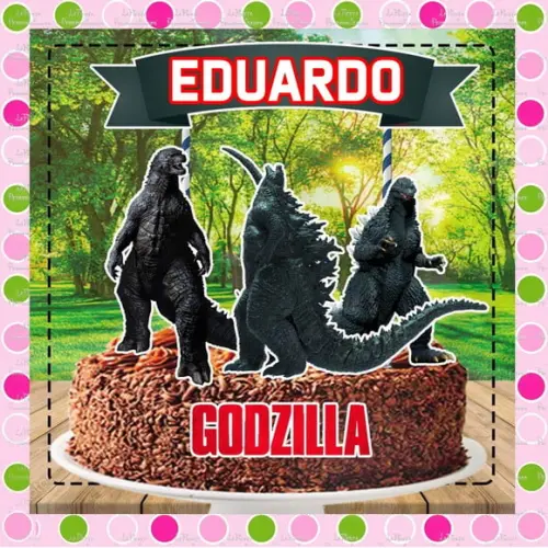 Topo de Bolo Godzilla
