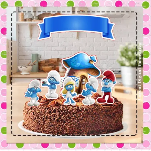 Topo de Bolo os Smurfs
