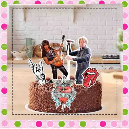 Topo de Bolo Rock Bon Jovi
