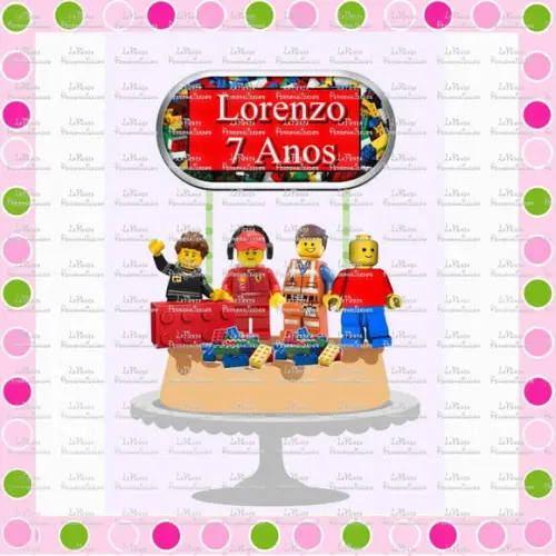 Topo de Bolo Lego