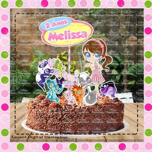 Topo de Bolo Littlest Pet Shop