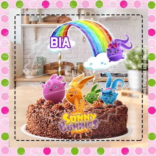 Topo de Bolo Sunny Bunnies