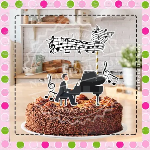 Topo de Bolo Piano
