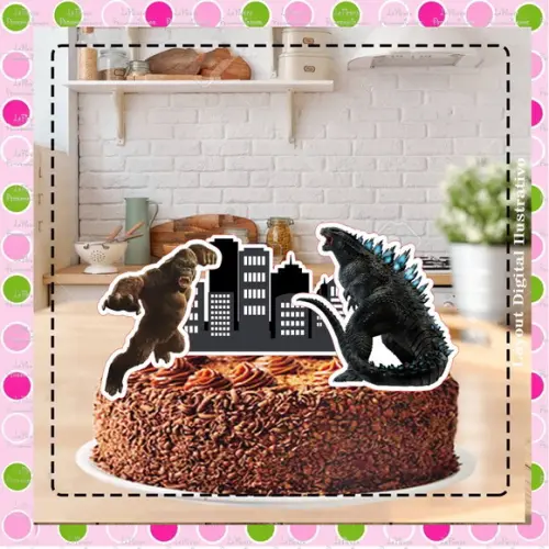 Topo de Bolo Godzilla Vs Kong