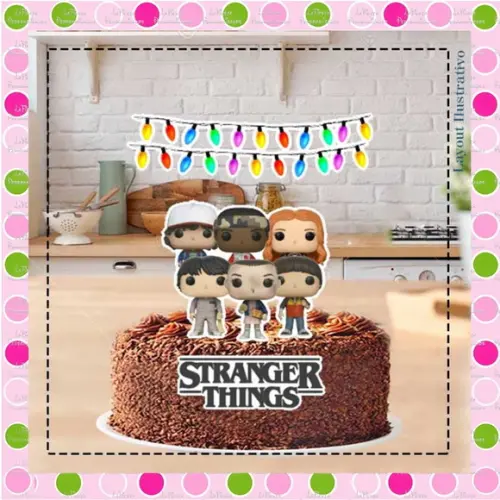 Topo de Bolo Stranger Things