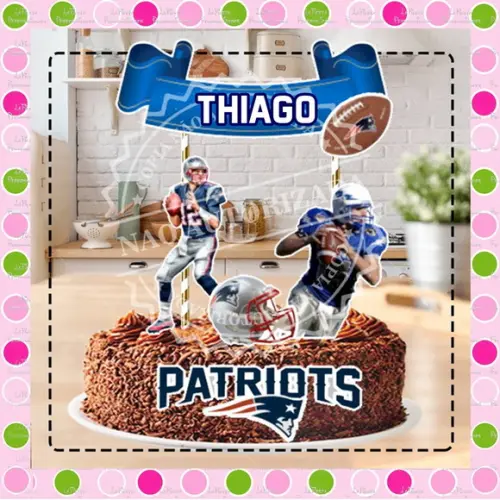 Topo de Bolo Futebol Americano