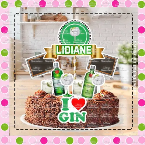 Topo de Bolo Gin