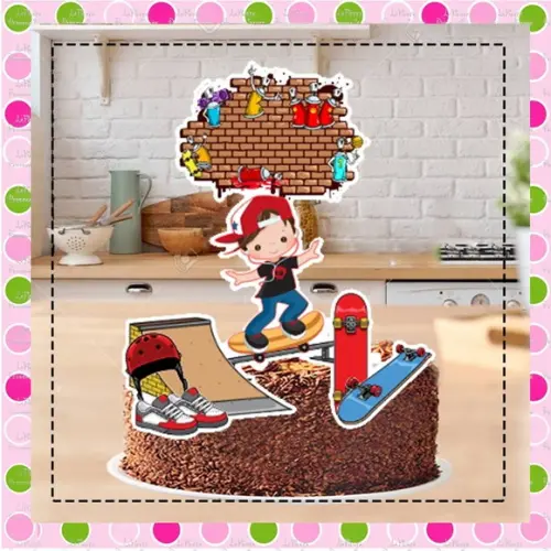 Topo de Bolo Skate