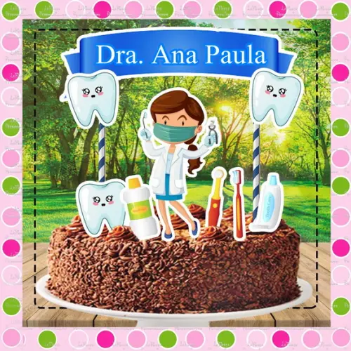Topo de Bolo Dentista