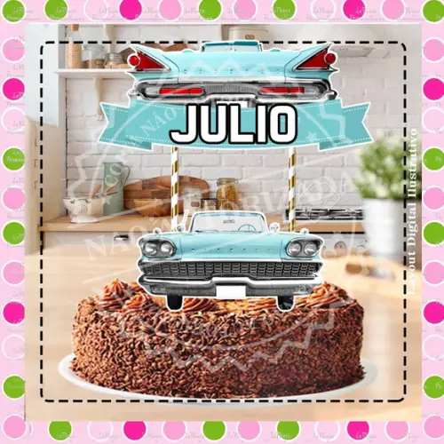 Topo de Bolo Carros Antigo