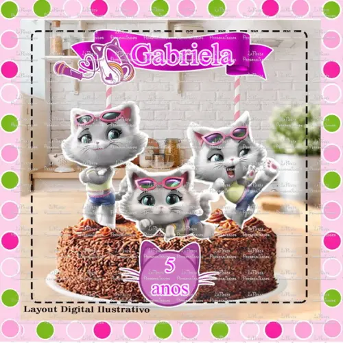 Topo de Bolo 44 Gatos
