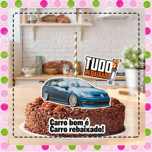 Topo de Bolo Carro Rebaixado
