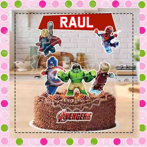 Topo de Bolo Lego Vingadores