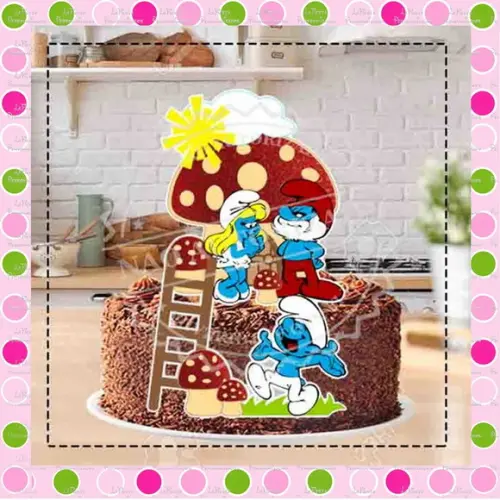 Topo de Bolo Os Smurfs