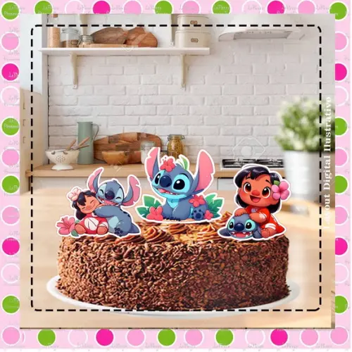 Topo de Bolo Lilo e Stitch