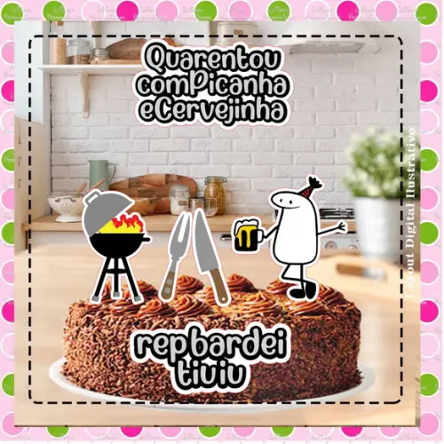 Topo de Bolo Flork Of Cows Churrasco