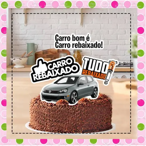 Topo de Bolo Carro Rebaixado