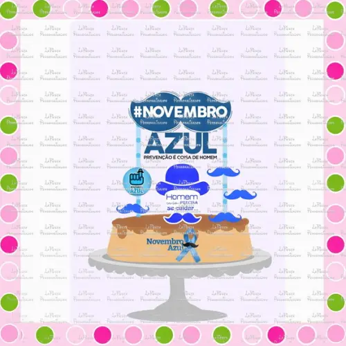Topo de Bolo Novembro Azul