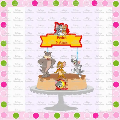 Topo de Bolo Tom e Jerry