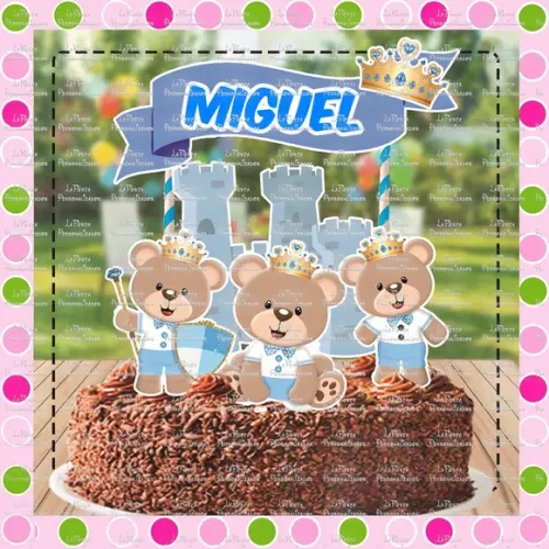 Topo de Bolo Urso Príncipe